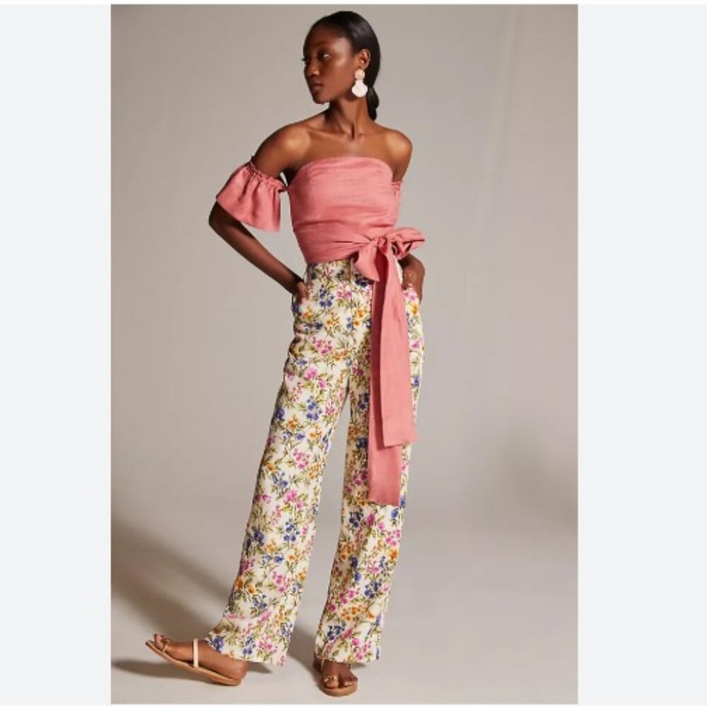 Anthropologie En Saison Valeria Trouser in Neutral Motif – Size Large - NWT